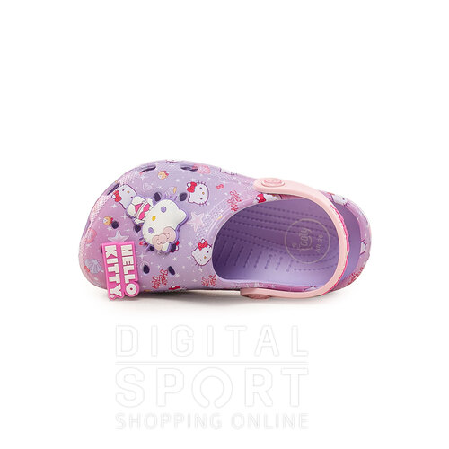 ZUECOS CLOGS HELLO KITTY LILA