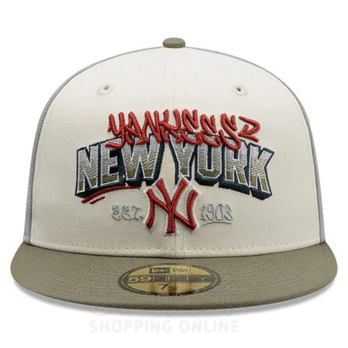 GORRA 59FIFTY NEW YORK YANKEES MLB TAGGED ENERGY GREY CREAM