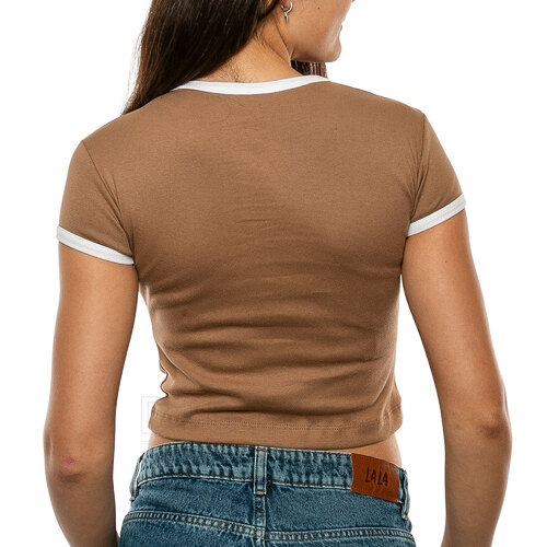 REMERA CROP COMBINADA