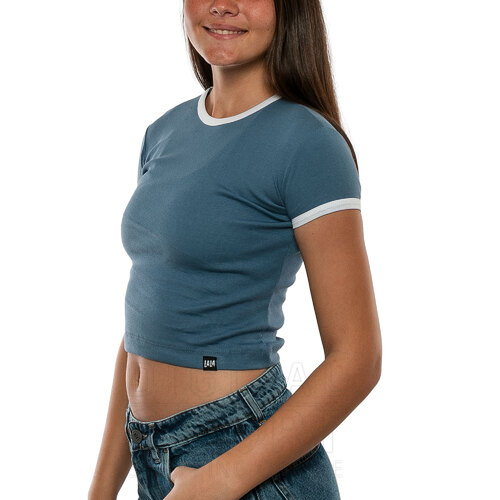 REMERA CROP COMBINADA